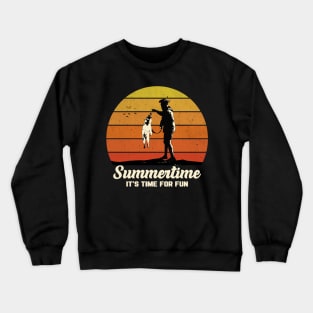 Summertime It's Time For Fun Dog Lovers Design Crewneck Sweatshirt